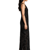Mesh Panel Embroidred Dress