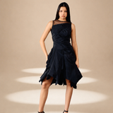 Cascade Dress Midnight silk