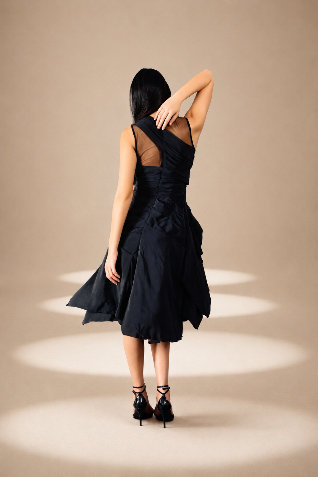 Cascade Dress Midnight silk