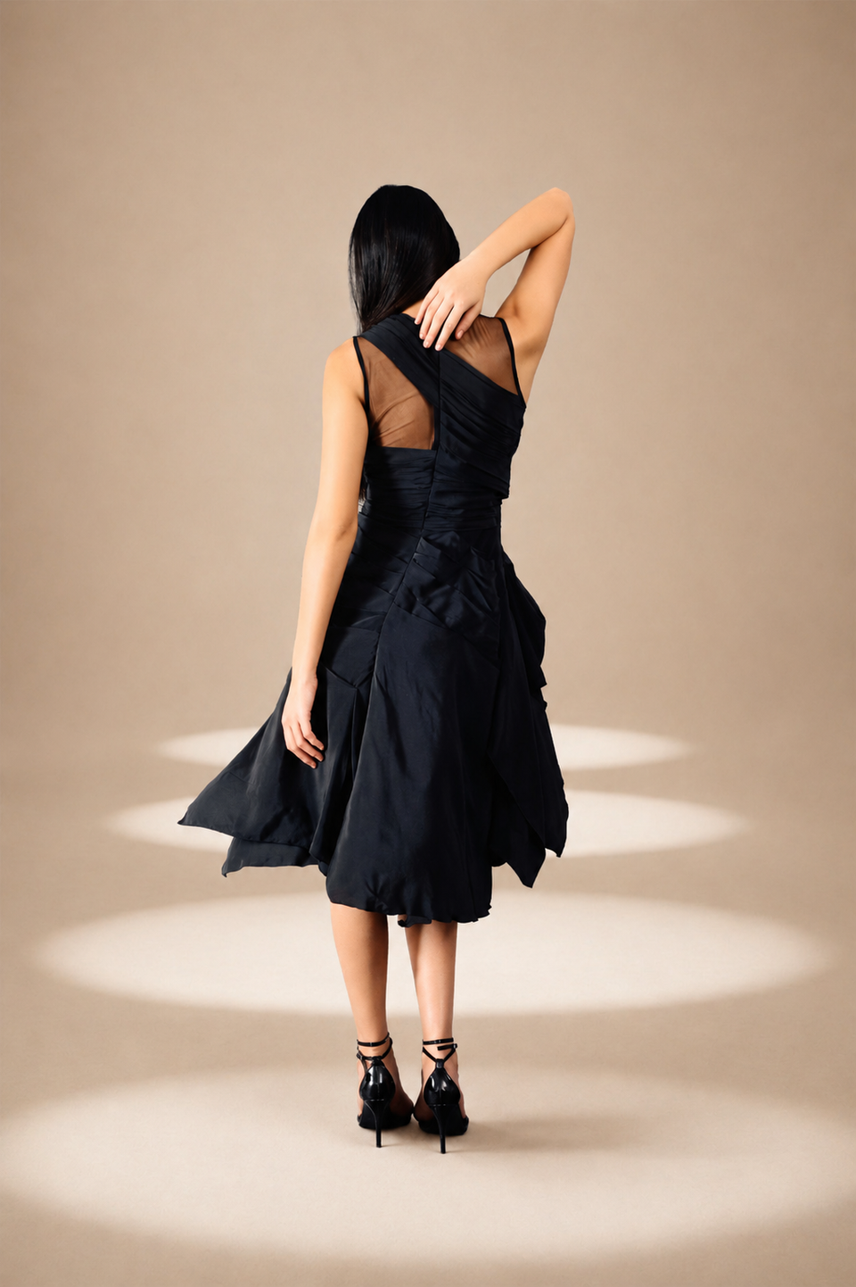 Cascade Dress Midnight silk