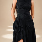 Cascade Dress Midnight silk