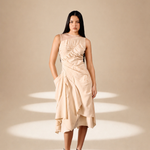 Cascade Dress Champagne silk