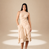 Cascade Dress Champagne silk