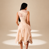 Cascade Dress Champagne silk