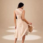 Cascade Dress Champagne silk
