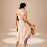 Cascade Dress Champagne silk