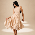 Cascade Dress Champagne silk