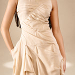 Cascade Dress Champagne silk