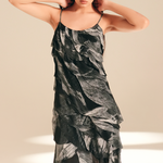 Cascade Slip Dress Feather Bloom viscose-georgette