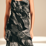 Cascade Slip Dress Feather Bloom viscose-georgette