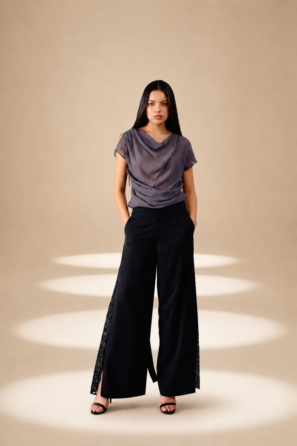 Cowl Riverie Top Ash viscose