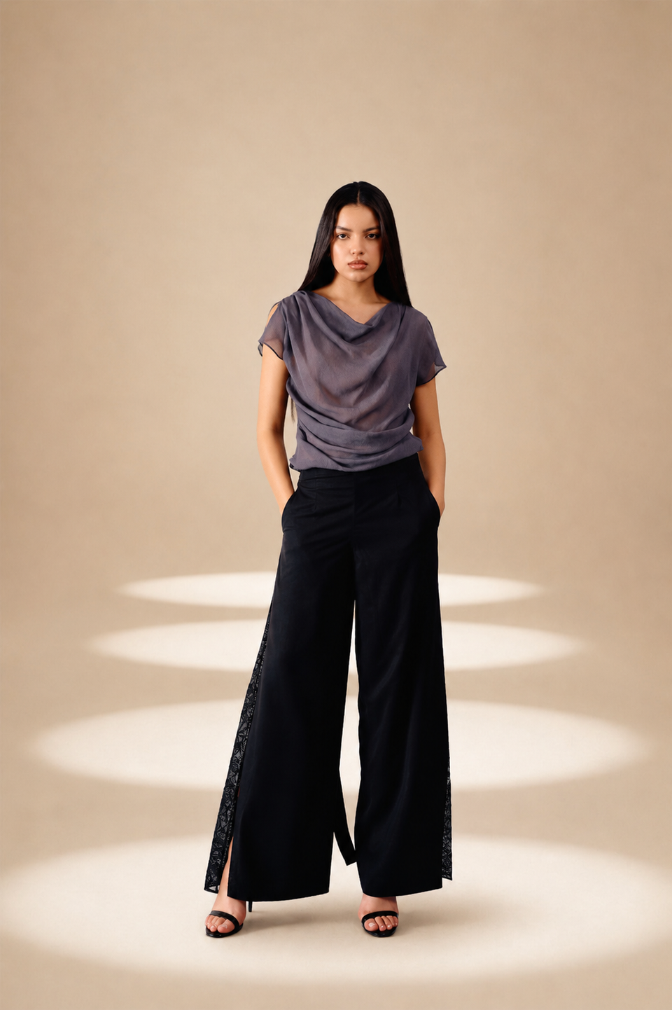 Cowl Riverie Top Ash viscose
