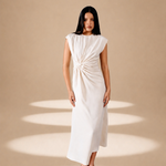 Crossfold Dress Ivory moss-georgette