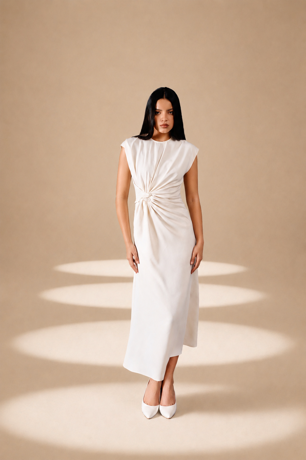 Crossfold Dress Ivory moss-georgette