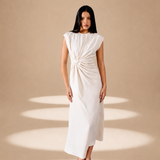 Crossfold Dress Ivory moss-georgette