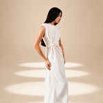 Crossfold Dress Ivory moss-georgette