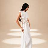 Crossfold Dress Ivory moss-georgette