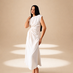 Crossfold Dress Ivory moss-georgette