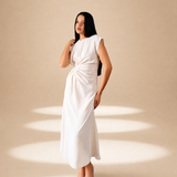 Crossfold Dress Ivory moss-georgette