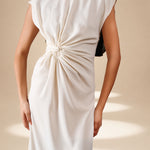 Crossfold Dress Ivory moss-georgette
