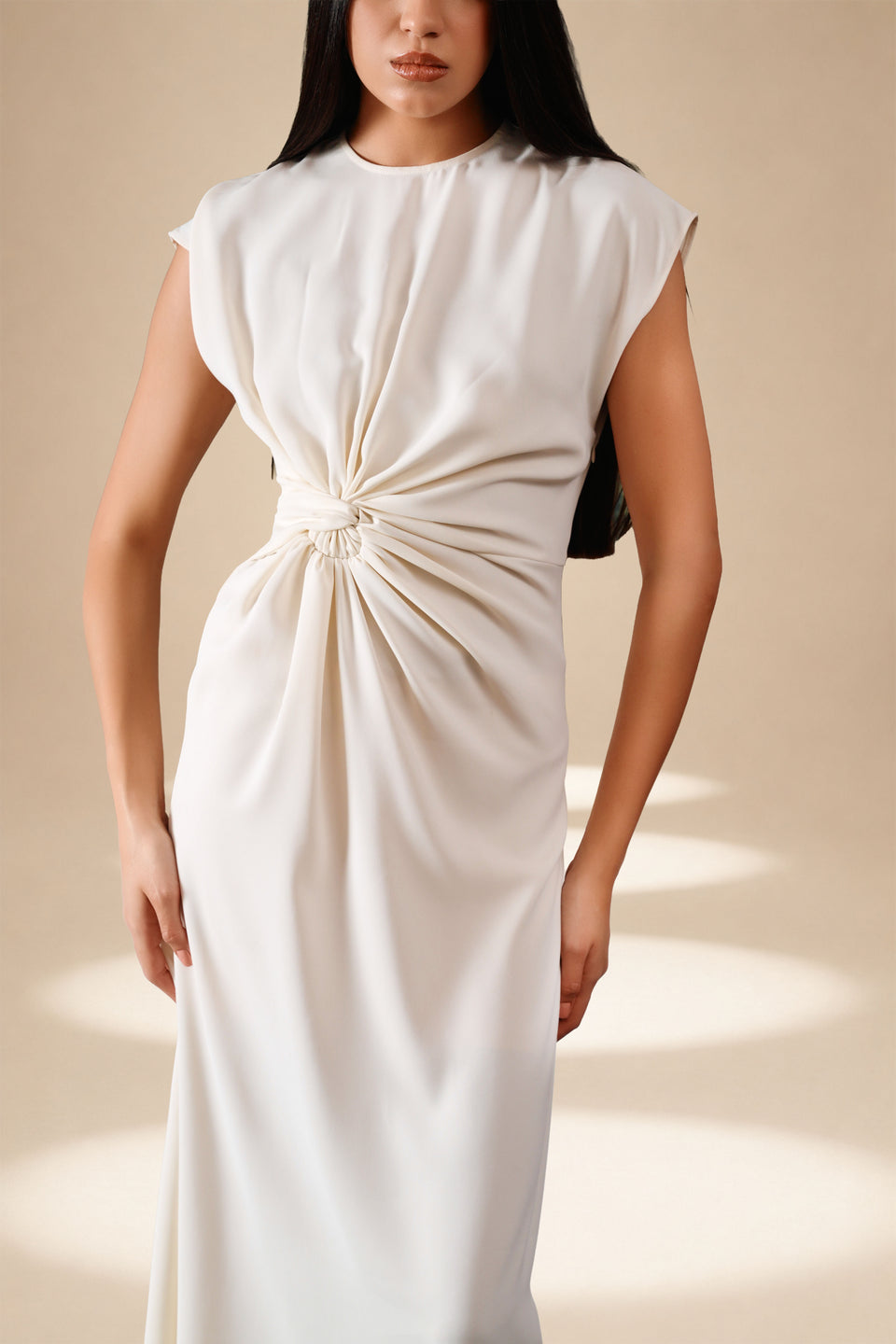 Crossfold Dress Ivory moss-georgette