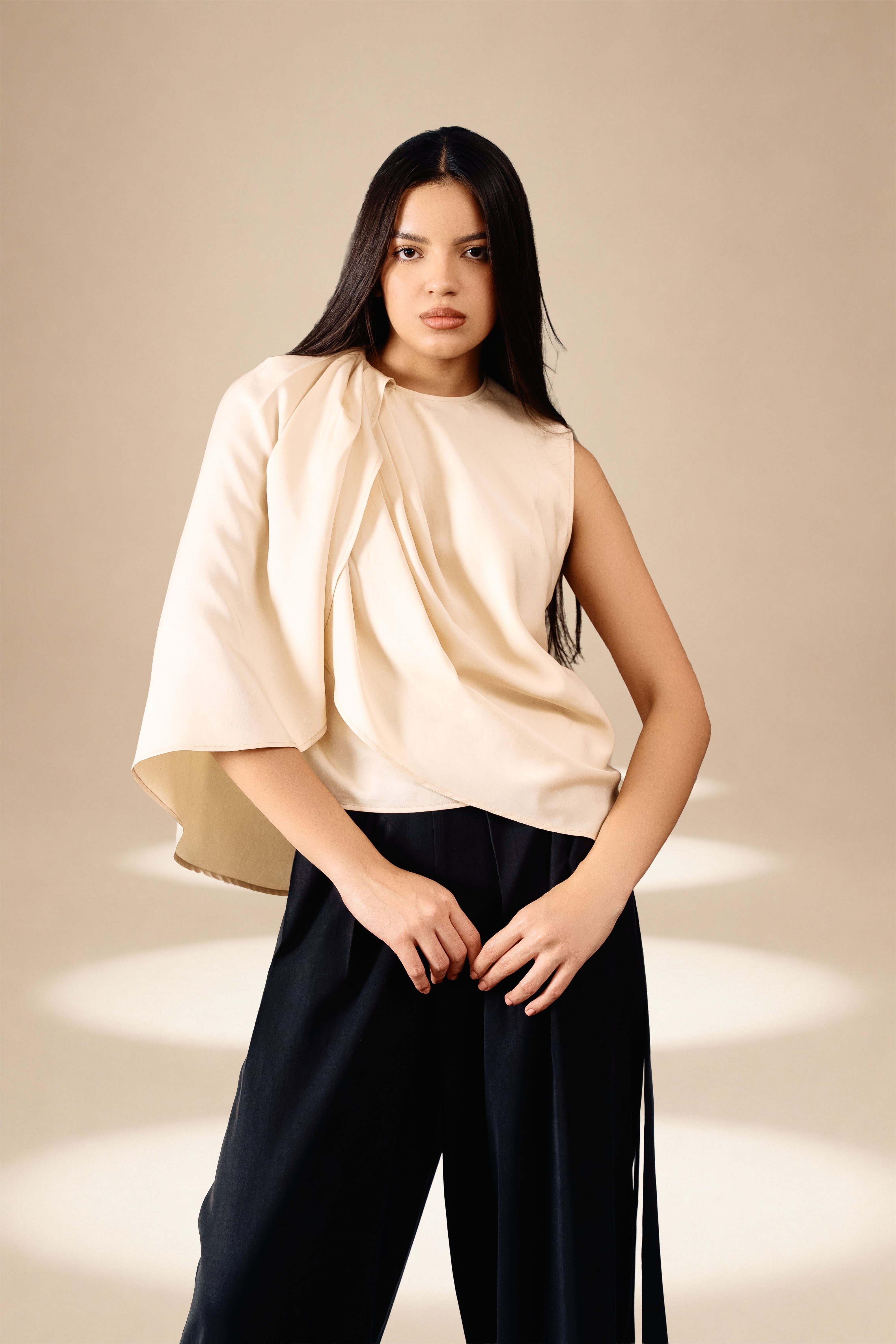 Drape Riverie Top Champagne lyocell