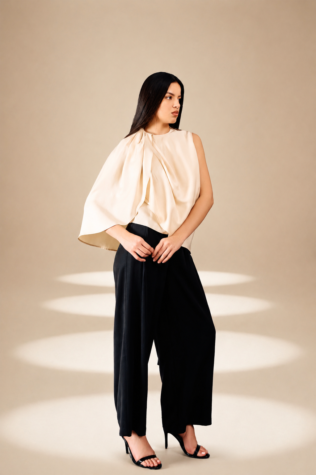 Drape Riverie Top Champagne lyocell
