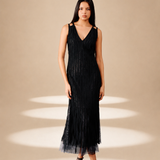Echo Stripe Dress Midnight nylon-mesh