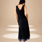 Echo Stripe Dress Midnight nylon-mesh