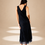 Echo Stripe Dress Midnight nylon-mesh