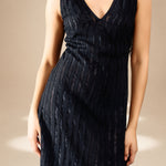 Echo Stripe Dress Midnight nylon-mesh