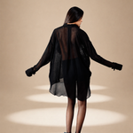 Embroidered Aura Shirt Midnight silk