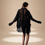 Embroidered Aura Shirt Midnight silk