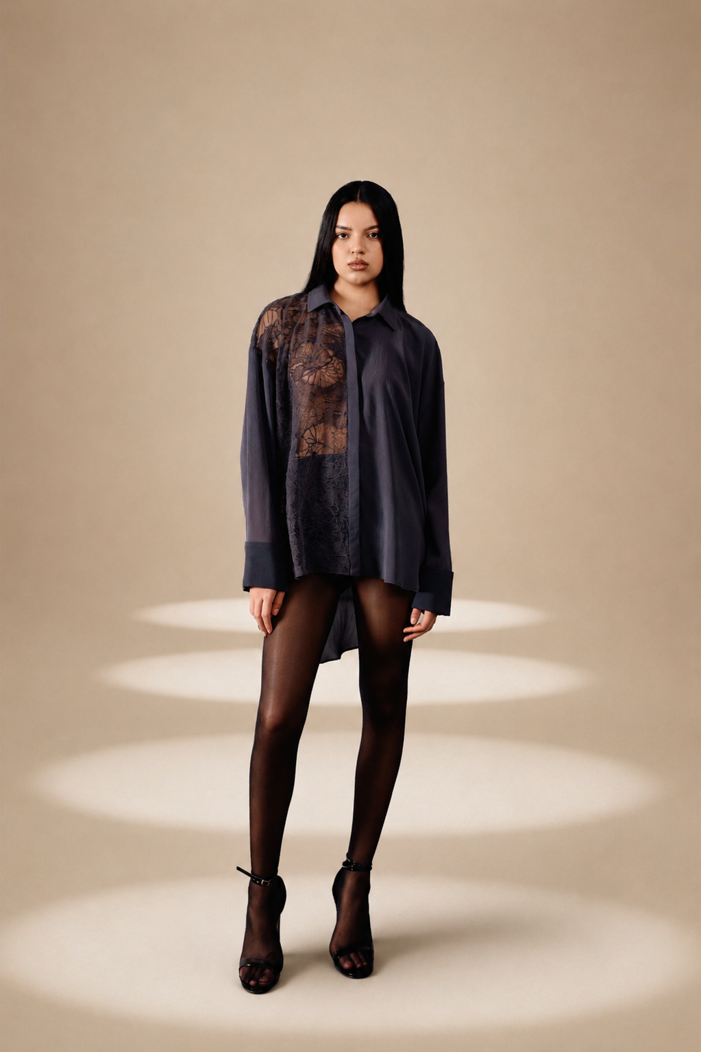 Embroidered Aura Shirt Ash silk