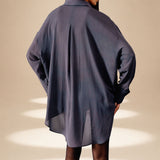 Embroidered Aura Shirt Ash silk