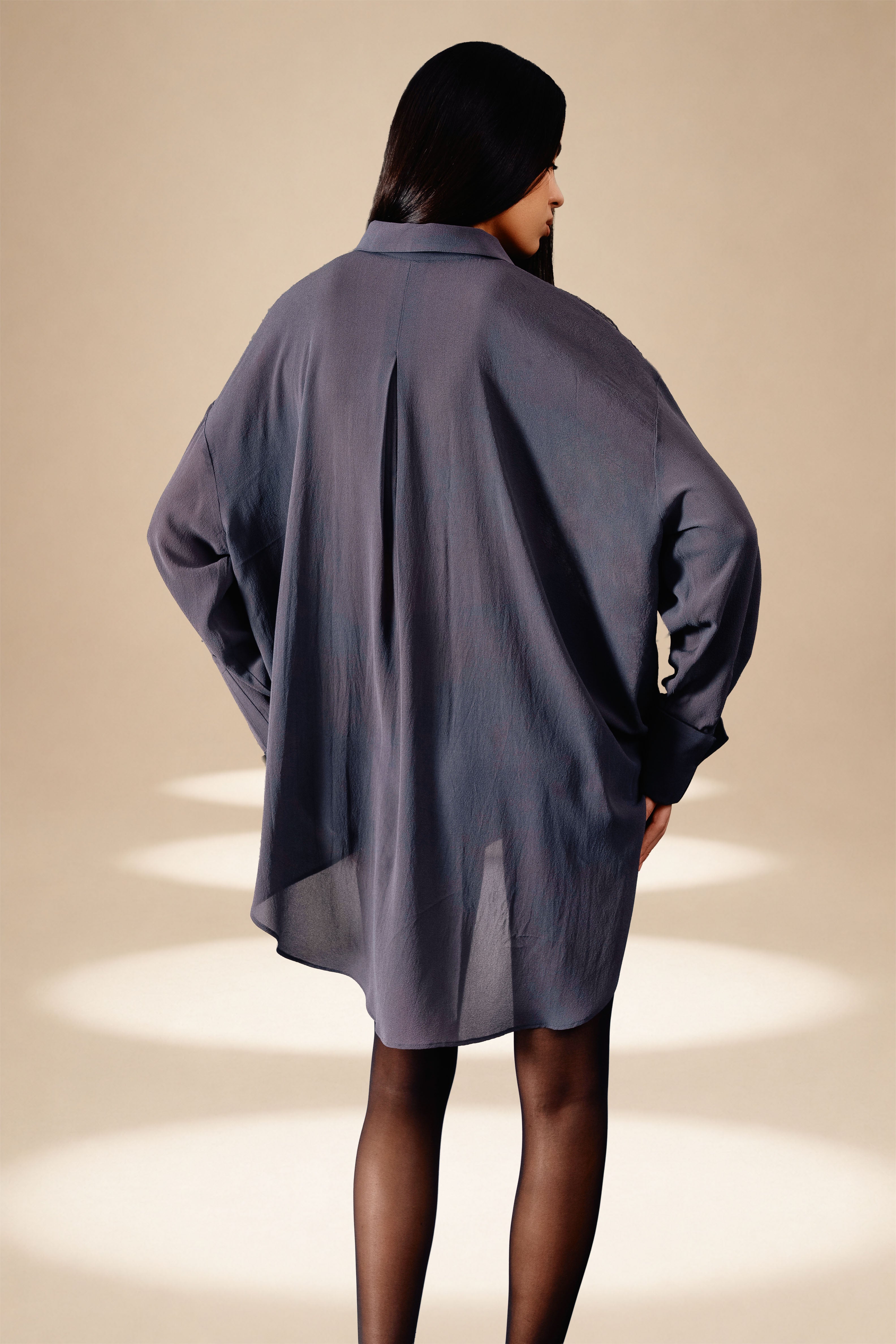 Embroidered Aura Shirt Ash silk