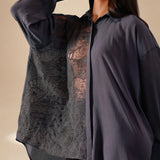 Embroidered Aura Shirt Ash silk