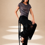 Embroidered Inlay Pants Midnight lyocell