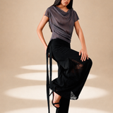 Embroidered Inlay Pants Midnight lyocell