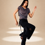 Embroidered Inlay Pants Midnight lyocell