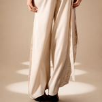 Embroidered Inlay Pants Champagne lyocell
