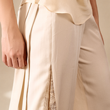 Embroidered Inlay Pants Champagne lyocell