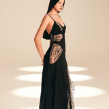 Engraved Muse Dress Midnight silk-nylon