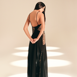Engraved Muse Dress Midnight silk-nylon