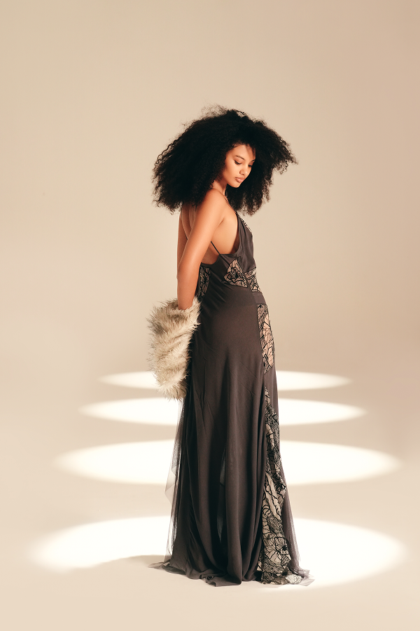 Engraved Muse Dress Ash silk-nylon