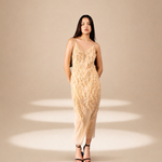 Etch Slip Dress Champagne nylon