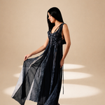 Ethereal Flared  Dress Midnight nylon-mesh-silk