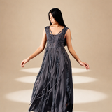 Ethereal Flared  Dress Ash nylon-mesh-silk