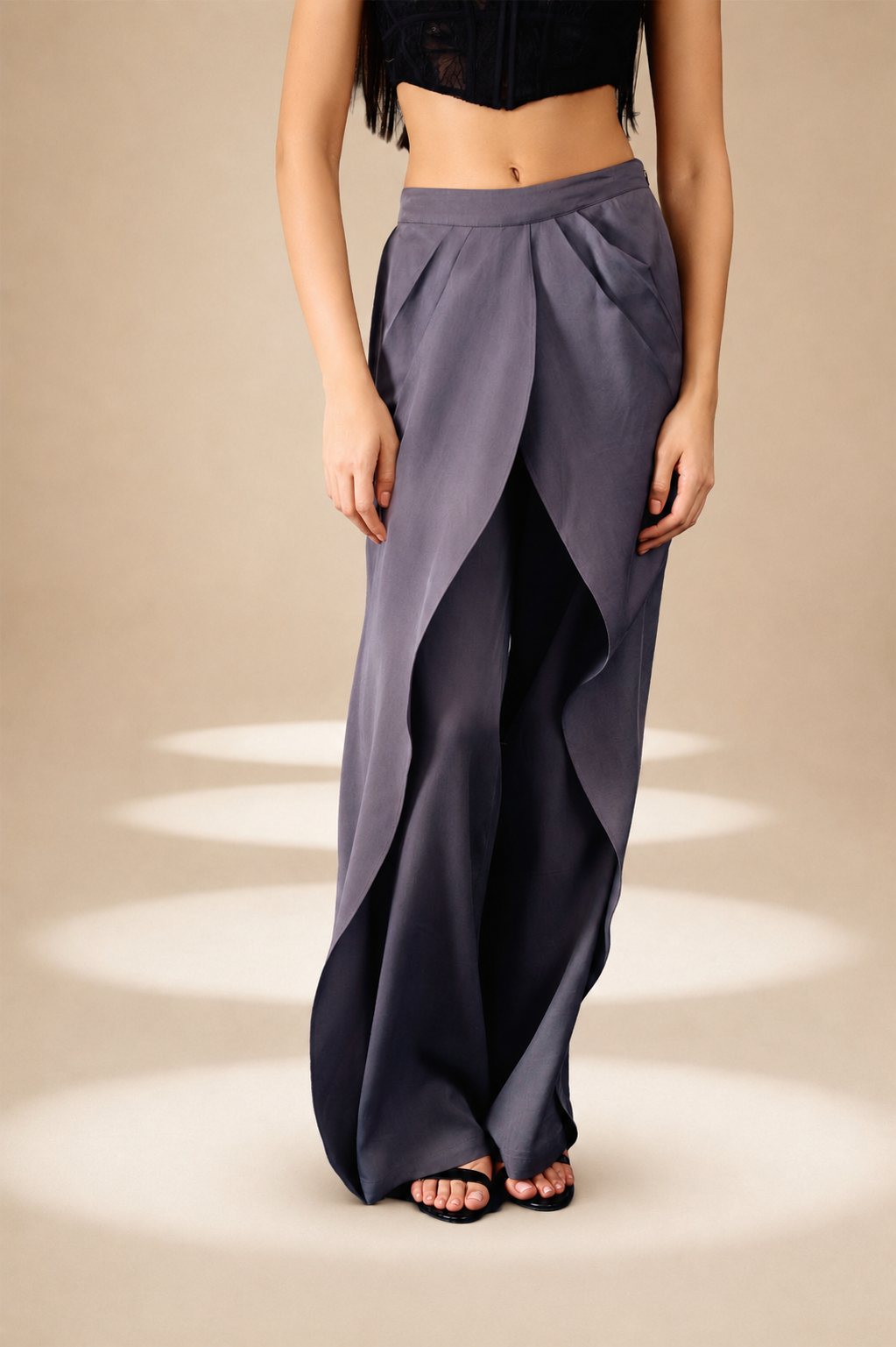 Front Drape Pants Ash lyocell
