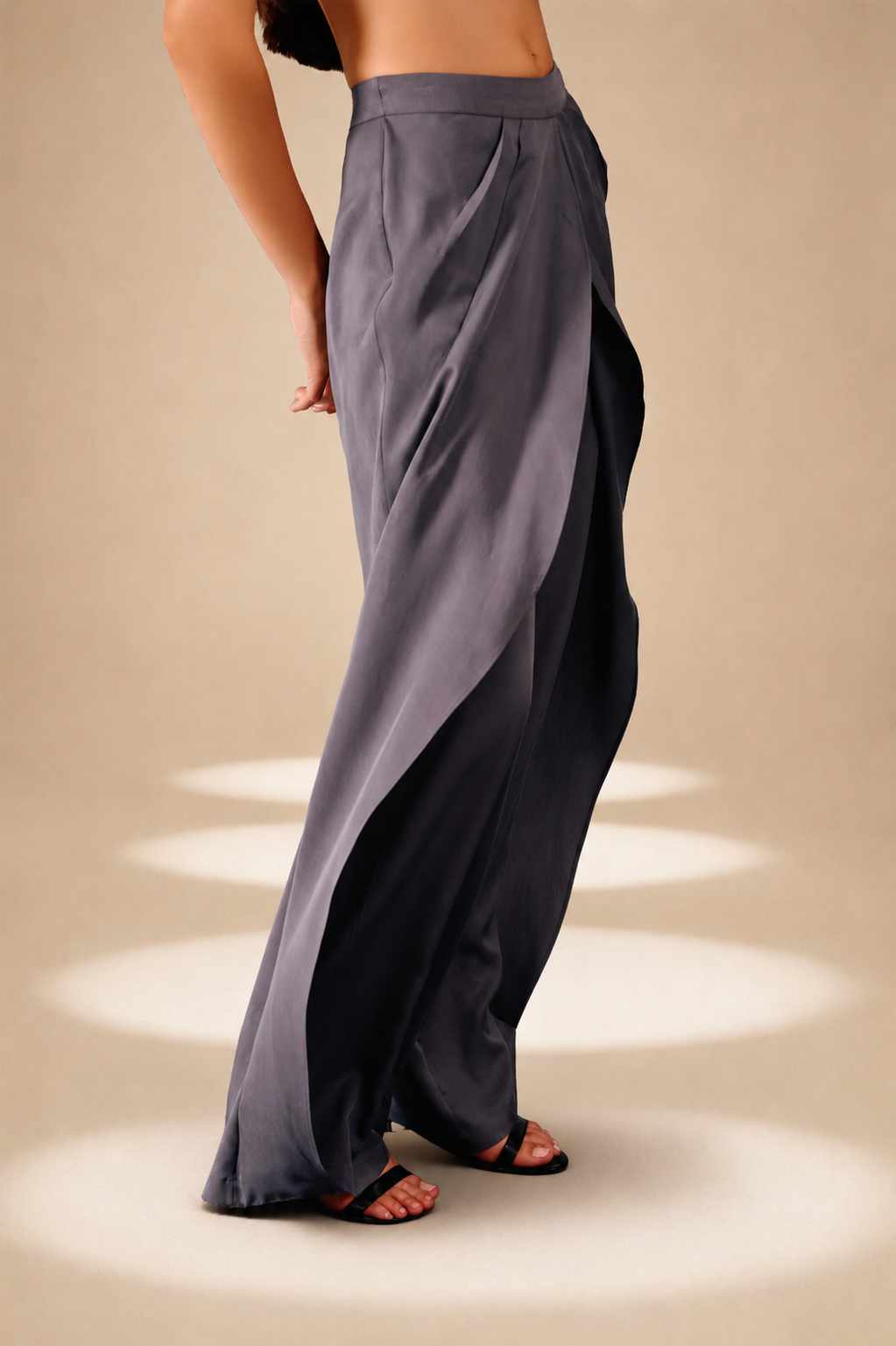 Front Drape Pants Ash lyocell